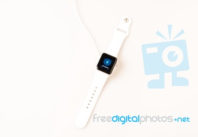 Charging The Apple Watch Stock Photo