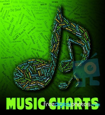 Chart Music Indicates Best Sellers And Albums Stock Image