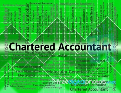 Chartered Accountant Indicates Balancing The Books And Licensed Stock Image