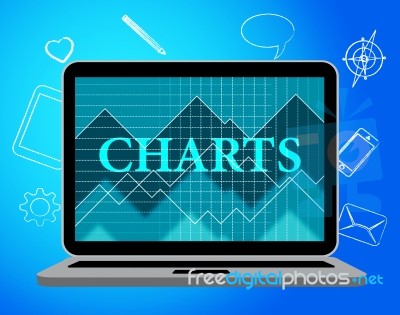 Charts Online Means Business Graph And Computer Stock Image