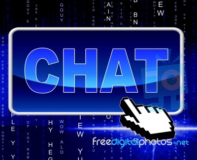 Chat Button Means World Wide Web And Telephone Stock Image