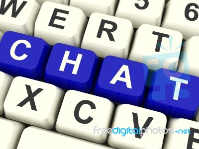 Chat Word In Computer Keyboard Stock Image