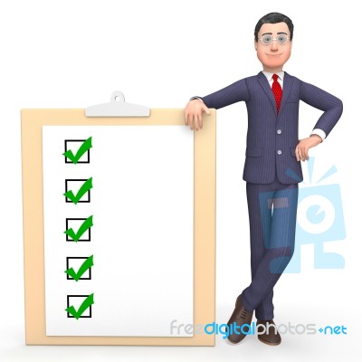Check Marks Represents Tick Symbol And Agreeing 3d Rendering Stock Image