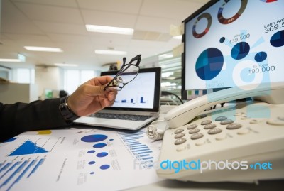 Checking Reported Profits Stock Photo