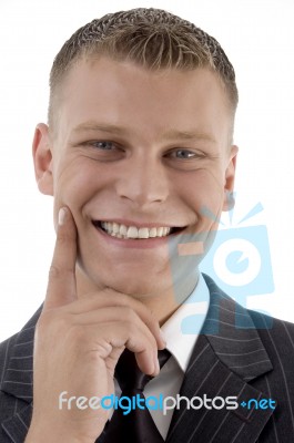 Cheerful Face Of Young Businessman Stock Photo