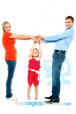 Cheerful Family Having Fun Indoors Stock Photo