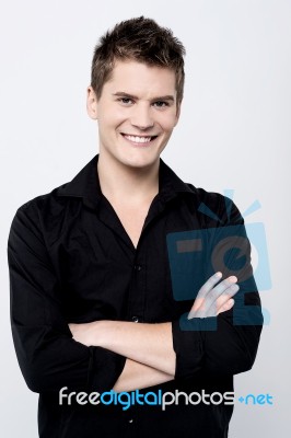 Cheerful Young Caucasian Guy Stock Photo