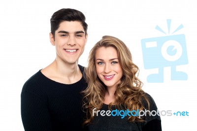 Cheerful Young Couple Standing Stock Photo