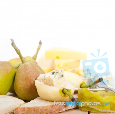 Cheese And Pears Stock Photo