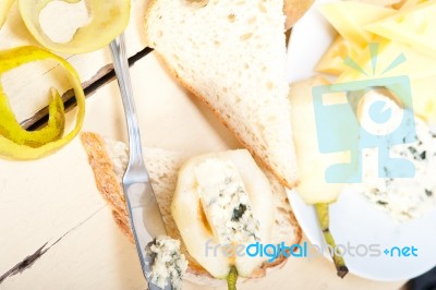 Cheese And Pears Stock Photo