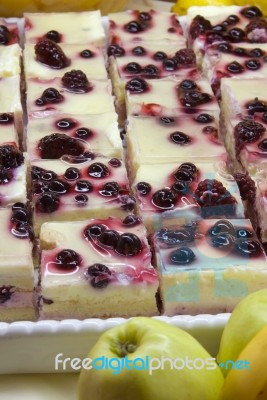 Cheese Cakes On Tray Stock Photo