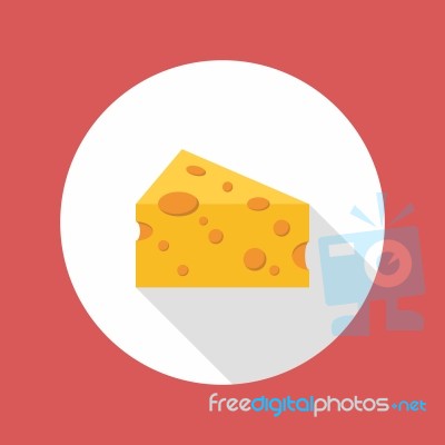 Cheese Flat Style Icon Stock Image