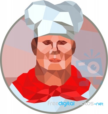 Chef Cook Baker Head Low Polygon Stock Image
