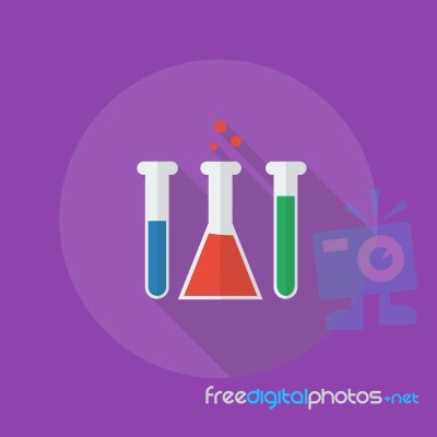 Chemistry Bulb, Flat Icon Stock Image