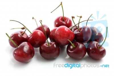 Cherries Isolated On White Stock Photo