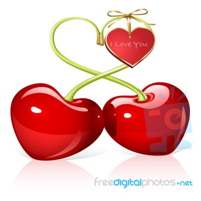 Cherry Hearts Stock Image
