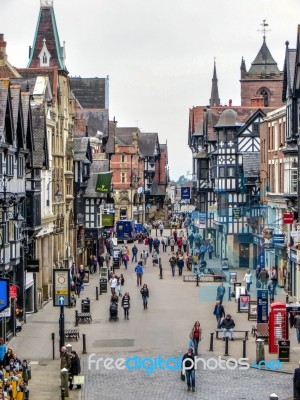 Chester, Cheshire/uk - October 10 : Chester City Centre In Chesh… Stock Photo