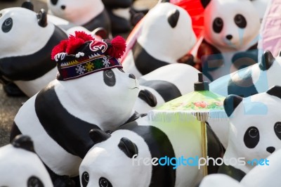 Chiang Mai, Thailand - March 19, 2016  : 1600 Pandas World Tour In Thailand By Wwf At Tha-pae Gate Stock Photo