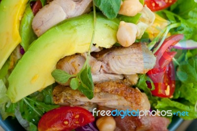 Chicken Avocado Salad Stock Photo