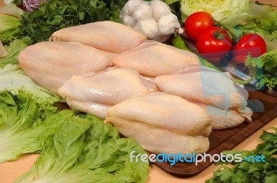 Chicken Pieces Stock Photo