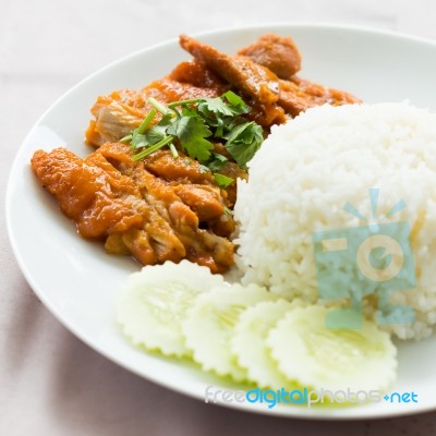 Chicken Rice Stock Photo