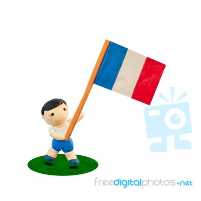 Child Football With Flag Stock Image