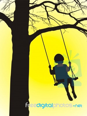 Child On Swing Stock Image