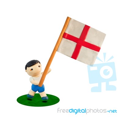 Child With England Flag Stock Photo