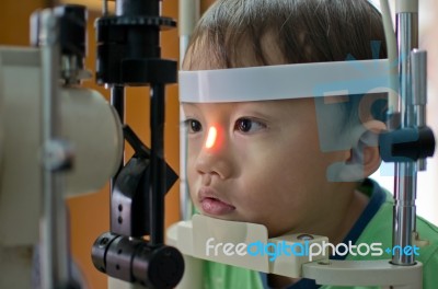 Child's Eye Examination Stock Photo
