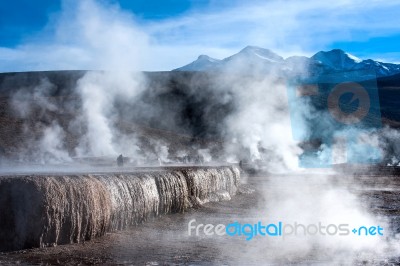Chile. Valley Of Geysers In The Atacama Desert Stock Photo