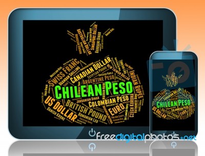 Chilean Peso Means Currency Exchange And Coinage Stock Image