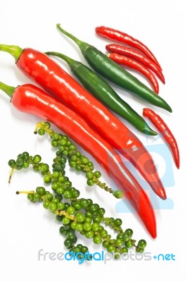 Chilli And Pepper Stock Photo