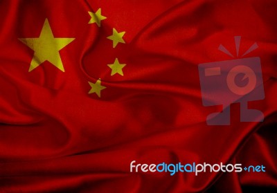 China Grunge Waving Flag Stock Image