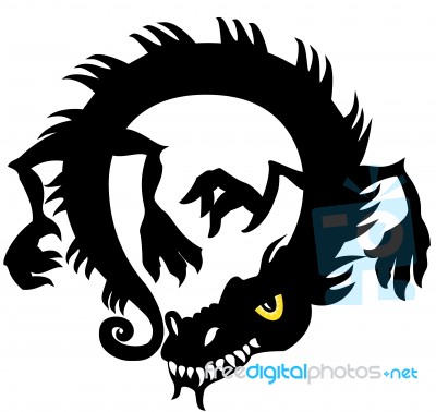 Chinese Dragon Silhouette Design Illustration Stock Image