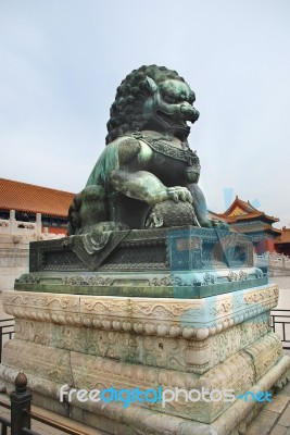 Chinese Guardian Lion Stock Photo