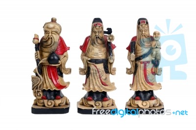 Chinese Lucky Gods, Fu Lu Shou Stock Photo