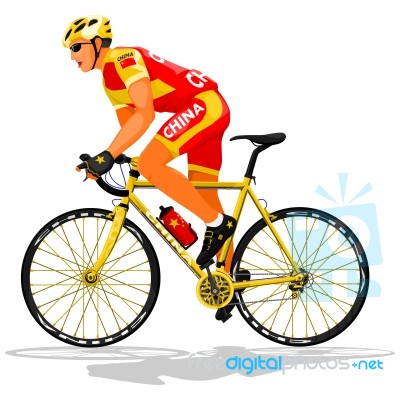 Chinese Road Cyclist Stock Image