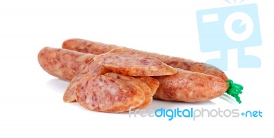 Chinese Sausages Isolated On The White Background Stock Photo Chinese Sausages Isolated On The White Background Stock Photo