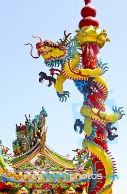 Chinese Style Dragon Statue Stock Photo