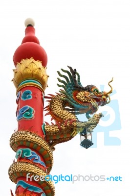 Chinese Style Dragon Statue Stock Photo