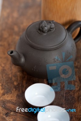 Chinese Style Pot And Cups Stock Photo