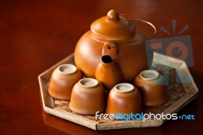 Chinese Style Tea Set Stock Photo