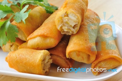 Chinese Traditional Spring Rolls Stock Photo