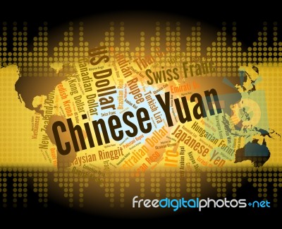 Chinese Yuan Indicates Foreign Exchange And Broker Stock Image