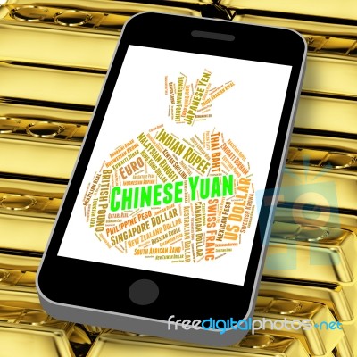 Chinese Yuan Means Worldwide Trading And Coinage Stock Image