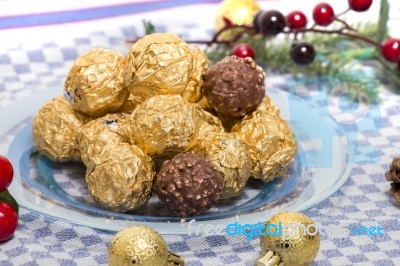 Chocolate Candy Balls Stock Photo