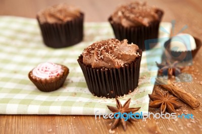 Chocolate Cupcakes Stock Photo