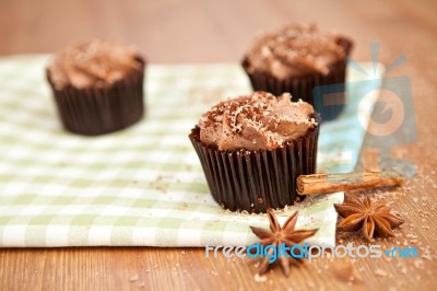 Chocolate Cupcakes Stock Photo