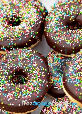 Chocolate Donuts Stock Photo