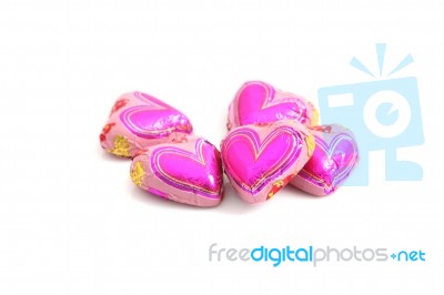 Chocolate Hearts Candies Stock Photo